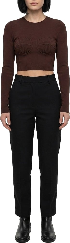 Dolce & Gabbana Brown Elastane Long Sleeve T-Shirt