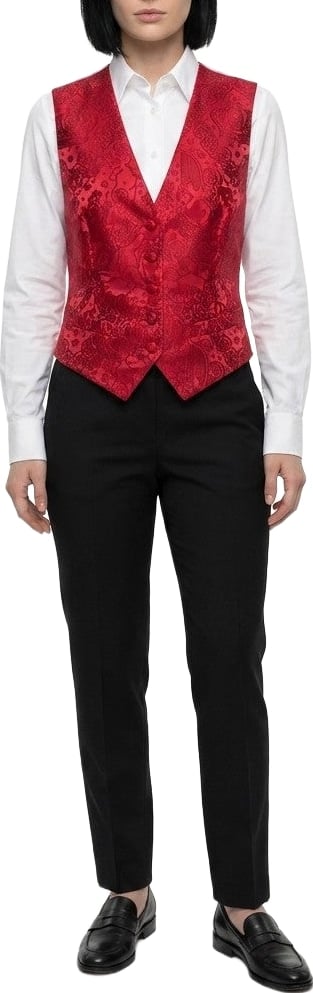 Dolce & Gabbana Red Elastane Waistcoat