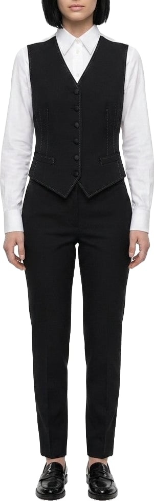 Dolce & Gabbana Black Elastane Waistcoat
