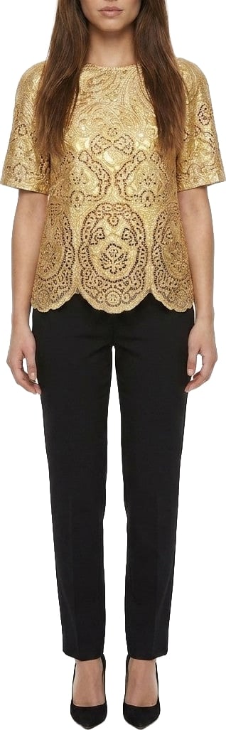 Dolce & Gabbana Gold Marabou T-Shirt