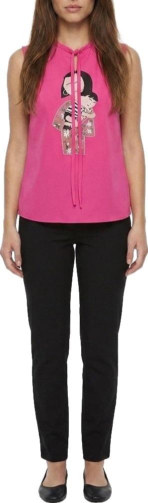 Dolce & Gabbana Pink Elastane Sleeveles T-Shirt
