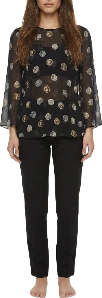 Dolce & Gabbana Black Silk Long Sleeve T-Shirt