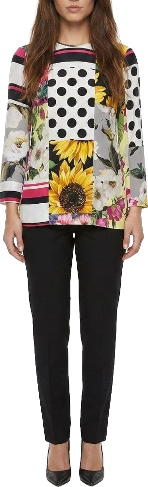 Dolce & Gabbana Multicolor Elastane Long Sleeve T-Shirt
