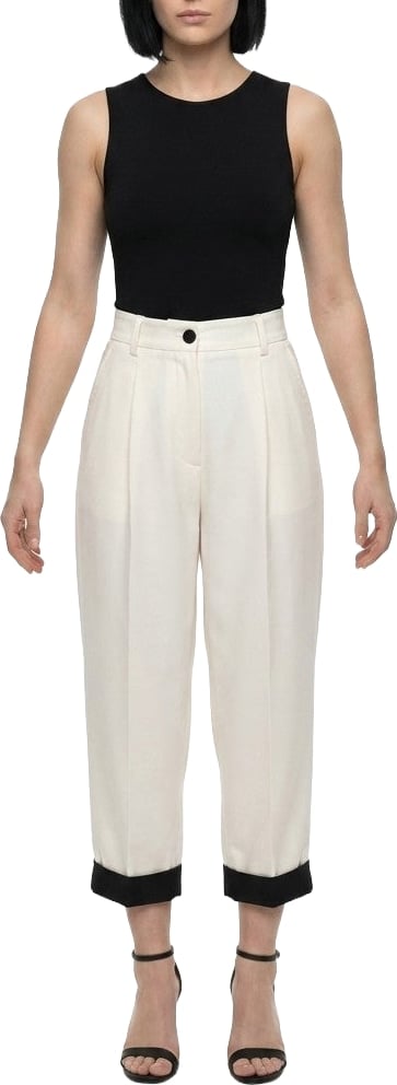 Dolce & Gabbana Black And White Virgin Wool Cropped Pants