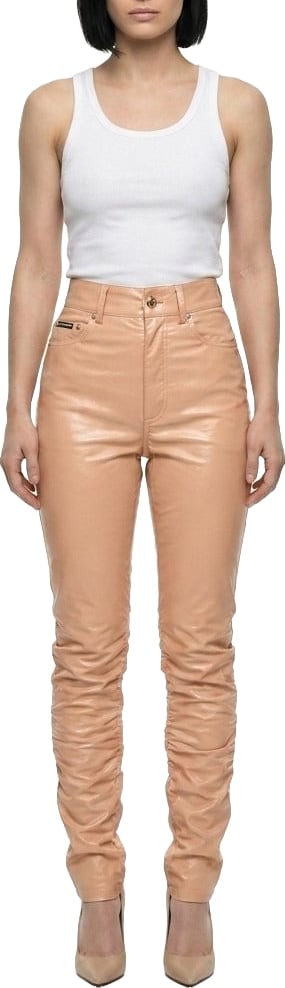 Dolce & Gabbana Beige Leather Pants