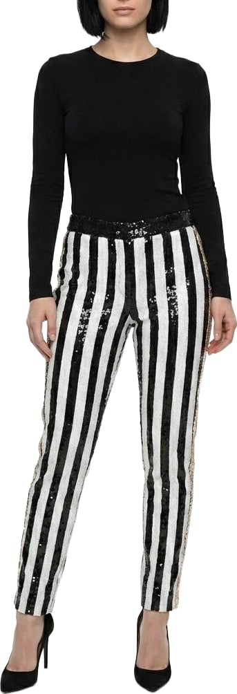Dolce & Gabbana Black And White Polyamide Pants