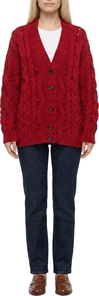Dolce & Gabbana Bordeaux Virgin Wool Cardigan