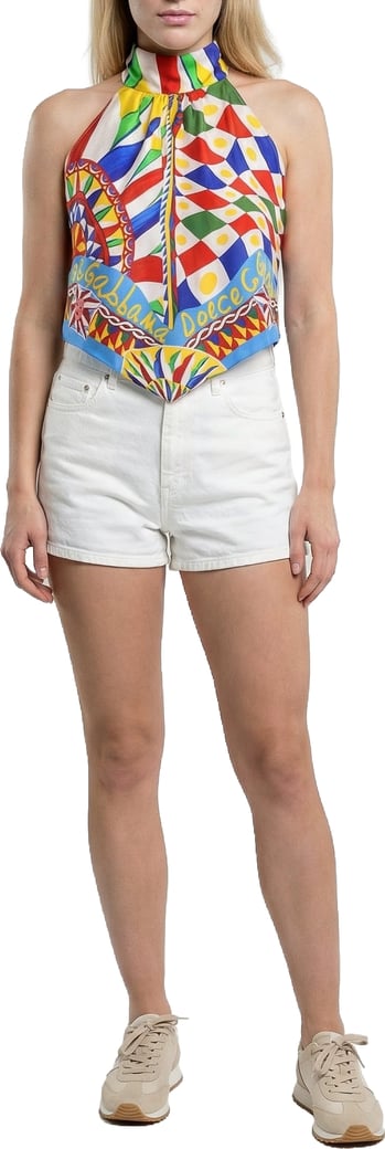 Dolce & Gabbana Multicolor Silk T-Shirt