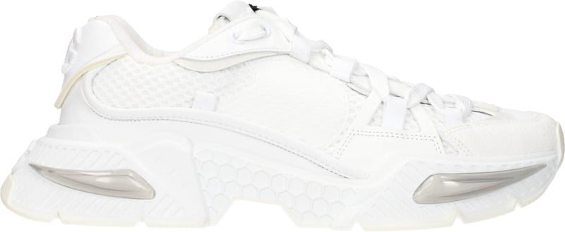 Dolce & Gabbana White Fabric Athletic Sneakers