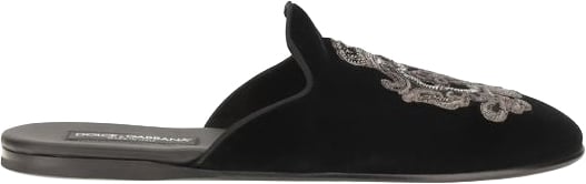 Dolce & Gabbana Black Velvet Flats