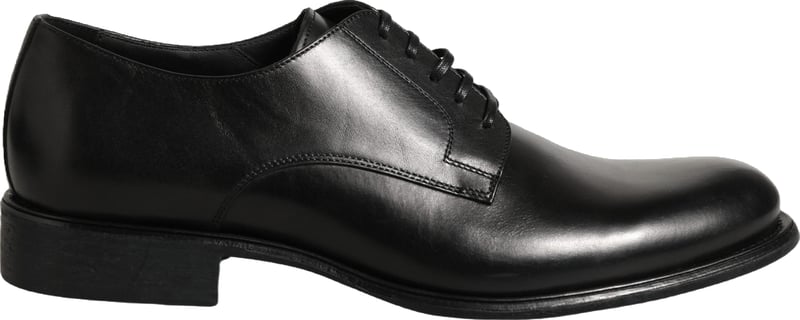 Dolce & Gabbana Black Calfskin Leather Derby Men Dress Shoes