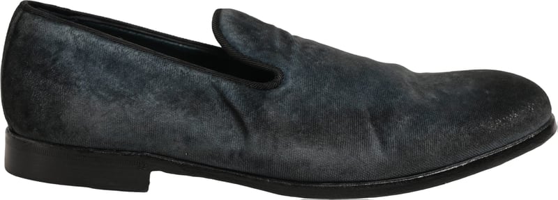 Dolce & Gabbana Blue Suede Slip On Men Slippers Loafers Shoes