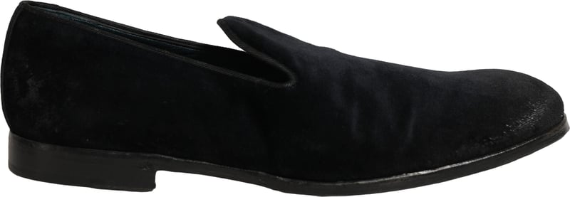 Dolce & Gabbana Black Suede Slip On Slippers Loafers Shoes