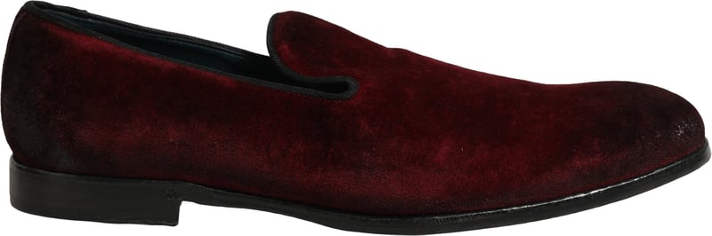 Dolce & Gabbana Maroon Suede Slip On Slippers Loafers Shoes
