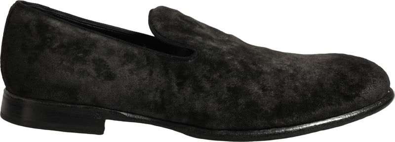 Dolce & Gabbana Black Suede Slip On Men Slippers Loafers Shoes