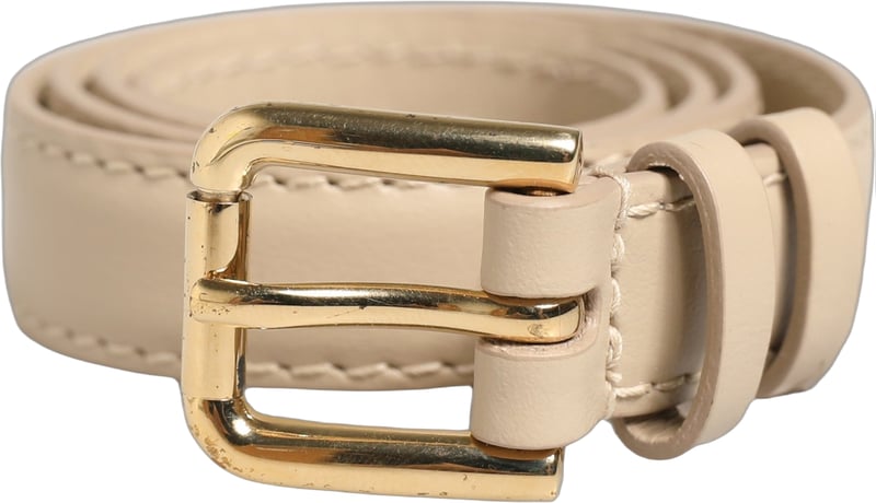 Dolce & Gabbana Beige Embossed Leather Gold Buckle Belt Strap Bracelet