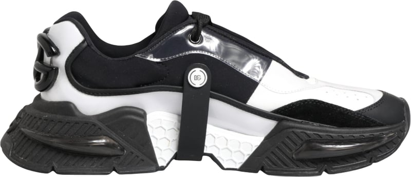 Dolce & Gabbana White Black Logo Airmaster Men Sneakers Shoes