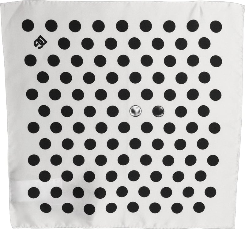 Dolce & Gabbana White Black Polka Dot Square Foulard Scarf