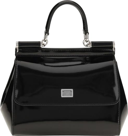 Dolce & Gabbana Black Calf Leather Bos Taurus Handbag