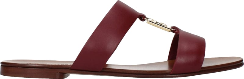 Dolce & Gabbana Red Leather Slippers