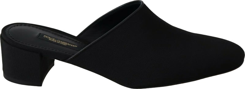 Dolce & Gabbana Black Grosgrain Slides Sandals Women Shoes