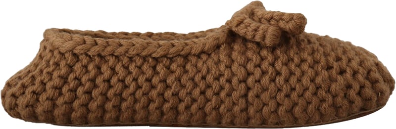 Dolce & Gabbana Brown Slip On Ballerina Flats Wool Knit Shoes
