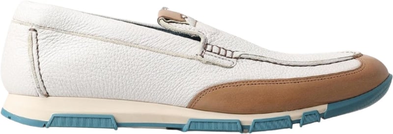 Dolce & Gabbana White Leather Loafers Moccasins Shoes