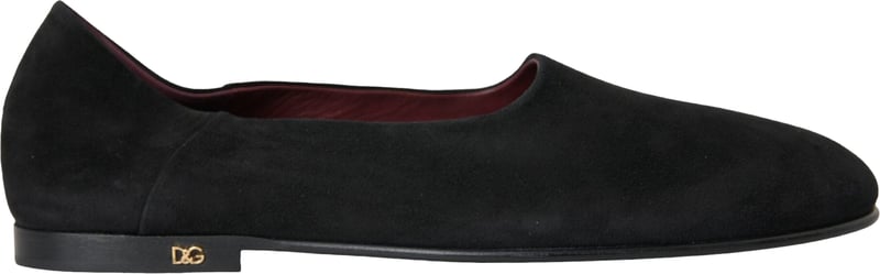Dolce & Gabbana Black Suede Loafers Formal Dress Slip On Shoes