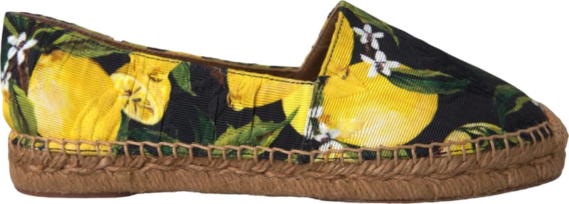 Dolce & Gabbana Multicolor Lemon Slip On Espadrilles Shoes