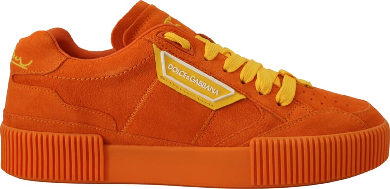 Dolce & Gabbana Orange Leather P.j. Tucker Sneakers Shoes