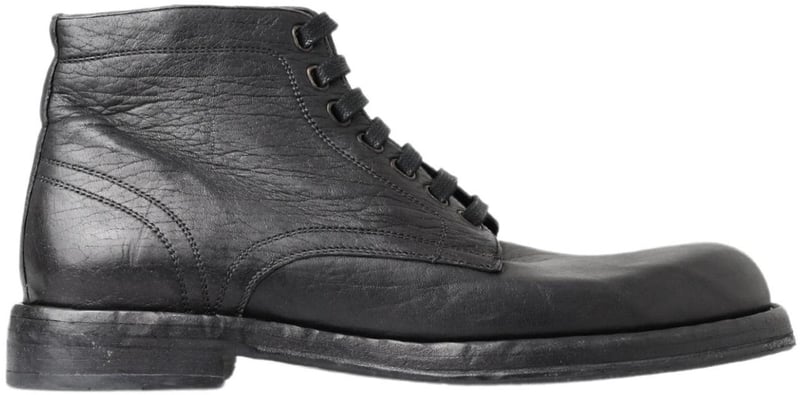 Dolce & Gabbana Black Horse Leather Perugino Boots
