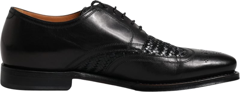 Dolce & Gabbana Black Leather Derby Wingtip Lace Up Formal Dress Shoes