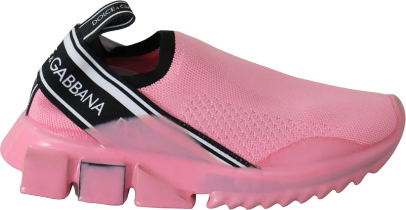 Dolce & Gabbana Pink Low Top Sorrento Sneakers Slip On Casual Shoes
