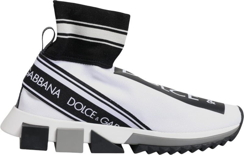 Dolce & Gabbana White Black Sorrento Socks Sneakers Shoes