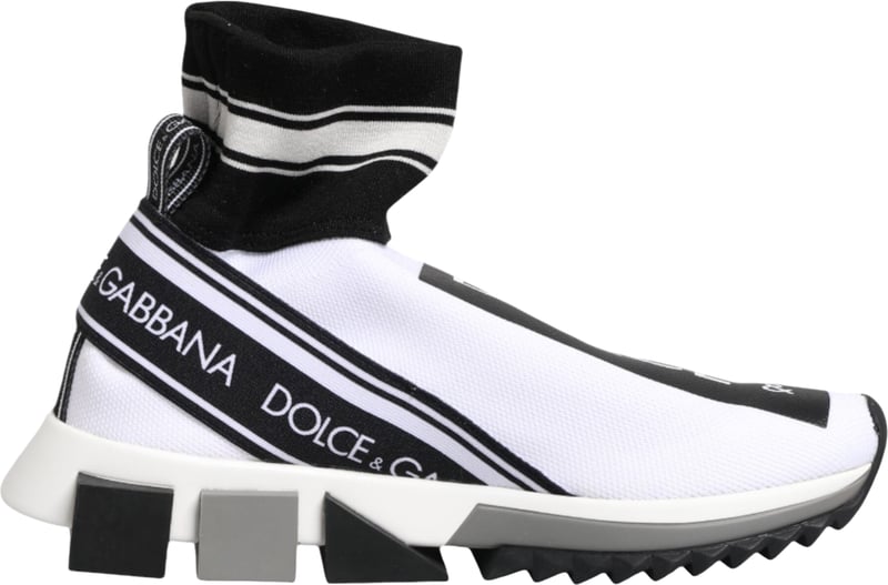 Dolce & Gabbana White Black Sorrento Socks Sneakers Shoes