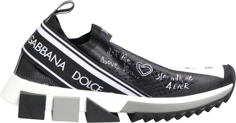 Dolce & Gabbana Black White Sorrento Low Top Sneakers Shoes