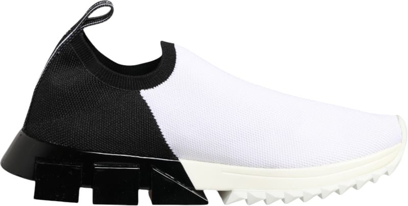 Dolce & Gabbana White Black Low Top Sorrento Sneakers Shoes