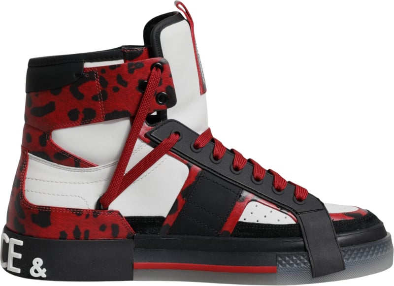 Dolce & Gabbana Multicolor Leather High Top Sneakers Shoes