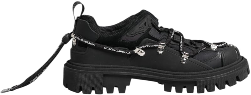 Dolce & Gabbana Black Low Top Lace Up Trekking Sneakers Shoes