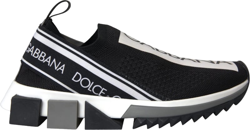 Dolce & Gabbana Black White Slip On Sorrento Sneakers Shoes