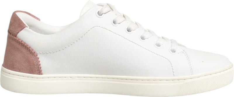 Dolce & Gabbana White Pink Leather Low Top Sneakers Shoes