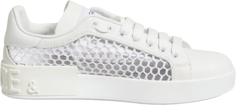 Dolce & Gabbana White Mesh Inserts Low Top Sneakers Shoes