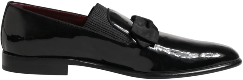 Dolce & Gabbana Black Leather Slip On Dress Men Loafers Shoes