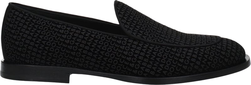 Dolce & Gabbana Black Velvet Slip-On Loafers
