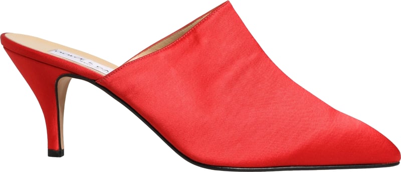 Dolce & Gabbana Red Suede Heel Mule Shoes