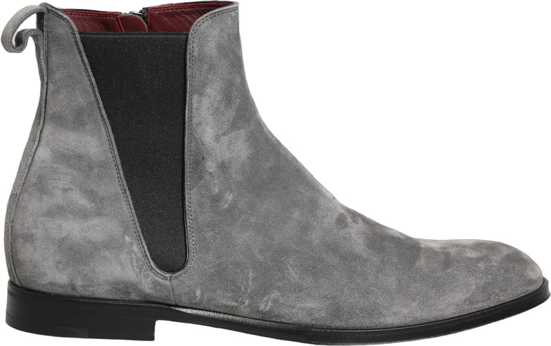 Dolce & Gabbana Gray Suede Leather Chelsea Boots Shoes