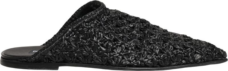 Dolce & Gabbana Black Mules Slides Slippers Men Flats Shoes