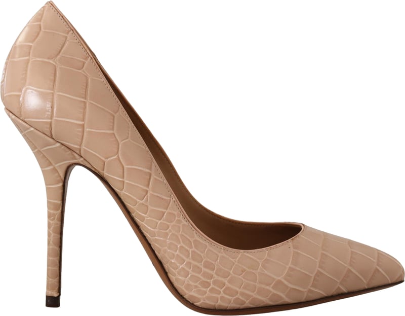 Dolce & Gabbana Beige Leather Bellucci Heels Pumps Shoes