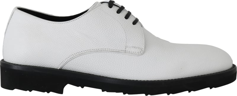 Dolce & Gabbana White Leather Derby Dress Formal Shoes