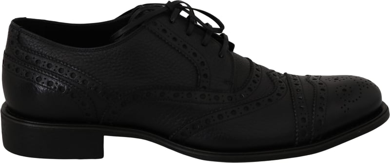 Dolce & Gabbana Blue Leather Wingtip Oxford Dress Shoes